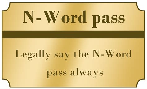 Experience Literary Freedom with the N Pass Collection: N Pass Metal Card and N Word Pass Digital Certificate PDF. Elevate your freedom of expression responsibly and become a committed user of the N word. Embrace the power of responsible dialogue with the N Word Pass Collection. Shop at Nwordpass.ca today!